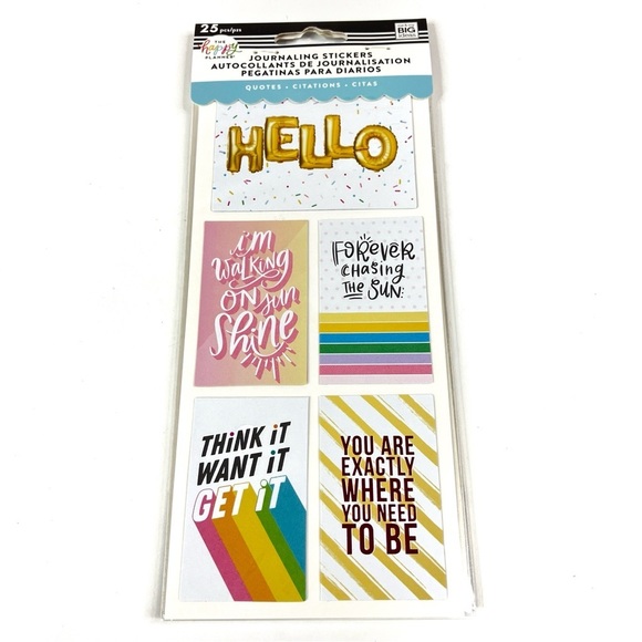 3/$30 The Happy Planner Journaling Stickers- QUOTES- 25pcs- Colorful/Positivity - Picture 1 of 7